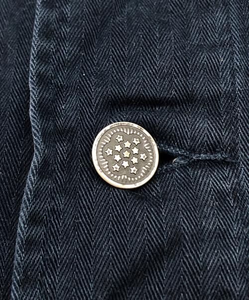 POLO RALPH LAUREN（ポロ・ラルフローレン）POLO RALPH LAUREN (ポロ・ラルフローレン) ヘリンボーンミリタリーシャツ ネイビー サイズ:XSの古着・服飾アイテム