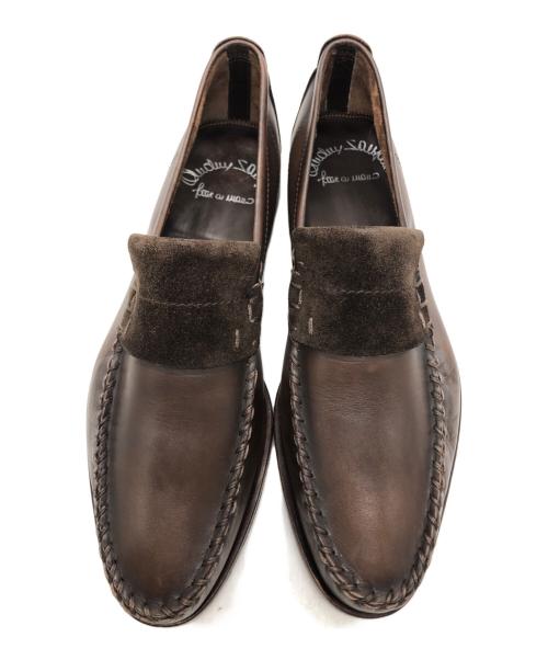 Santoni（サントーニ）Santoni (サントーニ) スウェード切替ローファー ブラウン サイズ: 7 1/2の古着・服飾アイテム