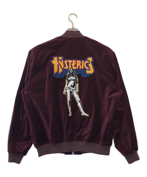 Hysteric Glamour（ヒステリックグラマー）Hysteric Glamour (ヒステリックグラマー) BAD ASS MAMA刺繍 別珍スカジャン ボルドー サイズ:XLの古着・服飾アイテム