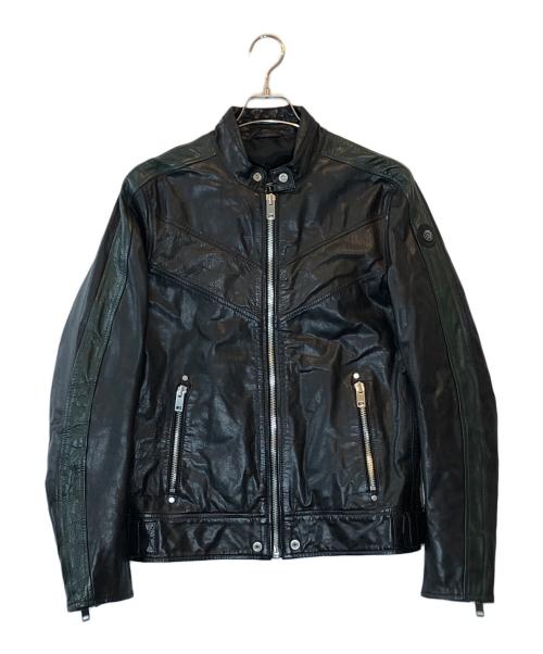 DIESEL（ディーゼル）DIESEL (ディーゼル) カウレザージャケット ブラック サイズ:Mの古着・服飾アイテム