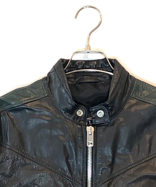 DIESEL（ディーゼル）DIESEL (ディーゼル) カウレザージャケット ブラック サイズ:Mの古着・服飾アイテム