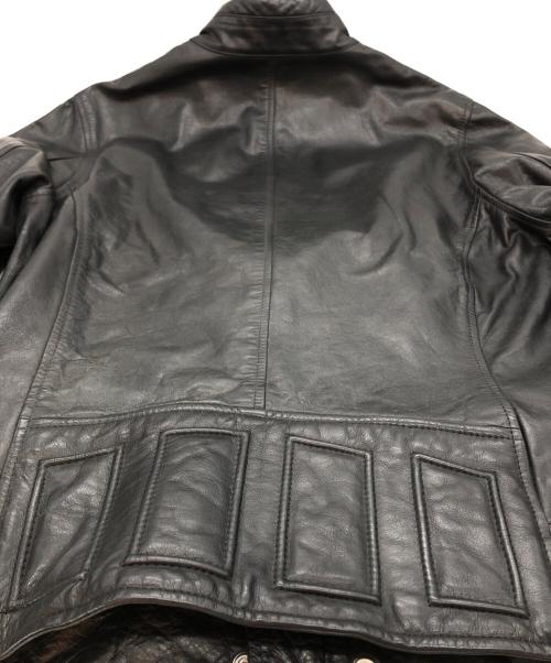 DIESEL（ディーゼル）DIESEL (ディーゼル) カウレザージャケット ブラック サイズ:Mの古着・服飾アイテム