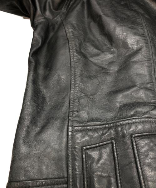 DIESEL（ディーゼル）DIESEL (ディーゼル) カウレザージャケット ブラック サイズ:Mの古着・服飾アイテム