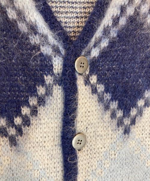SOPHNET.（ソフネット）SOPHNET. (ソフネット) MOHAIR ARGYLE CARDIGAN ブルー サイズ:1の古着・服飾アイテム