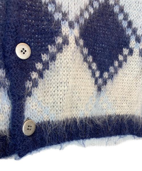 SOPHNET.（ソフネット）SOPHNET. (ソフネット) MOHAIR ARGYLE CARDIGAN ブルー サイズ:1の古着・服飾アイテム