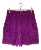 PLEATS PLEASEプリーツプリーズ）の古着「シャギーハーフパンツ」｜パープル