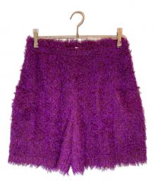 PLEATS PLEASE（プリーツプリーズ）の古着「シャギーハーフパンツ」｜パープル
