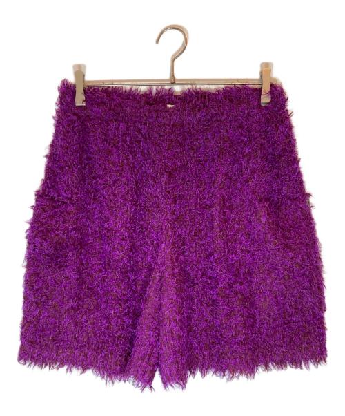 PLEATS PLEASE（プリーツプリーズ）PLEATS PLEASE (プリーツプリーズ) シャギーハーフパンツ パープル サイズ:SIZE 5の古着・服飾アイテム