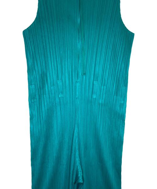 PLEATS PLEASE（プリーツプリーズ）PLEATS PLEASE (プリーツプリーズ) プリーツジャンプスーツ グリーン サイズ:SIZE 4の古着・服飾アイテム