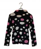 PLEATS PLEASEプリーツプリーズ）の古着「ハイネック ドット柄 カットソー」｜ブラック