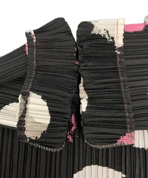 PLEATS PLEASE（プリーツプリーズ）PLEATS PLEASE (プリーツプリーズ) ハイネック ドット柄 カットソー ブラック サイズ:SIZE 3の古着・服飾アイテム