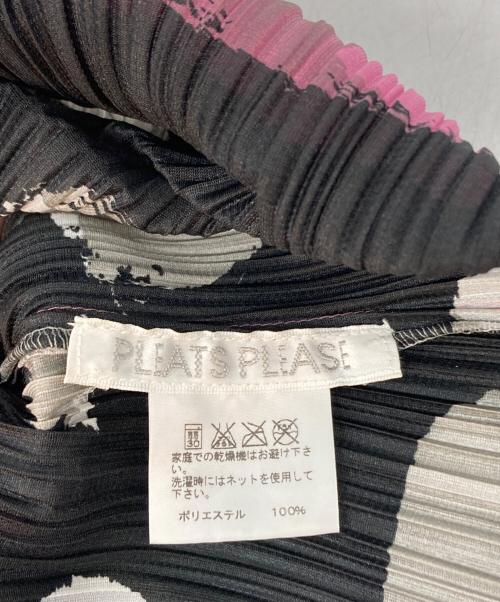 PLEATS PLEASE（プリーツプリーズ）PLEATS PLEASE (プリーツプリーズ) ハイネック ドット柄 カットソー ブラック サイズ:SIZE 3の古着・服飾アイテム