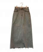 GOOD GRIEF!グッドグリーフ）の古着「ロングカットオフデニムスカート」｜ブラック