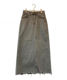 GOOD GRIEF!（グッドグリーフ）の古着「ロングカットオフデニムスカート」｜ブラック