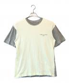 COMME des GARCONS HOMMEコムデギャルソン オム）の古着「バイカラーロゴカットソー」｜イエロー×グレー