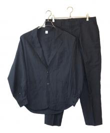 221 VILLAGE（ニーニーイチビレッジ）の古着「ウールリネンセットアップスーツ」｜ネイビー