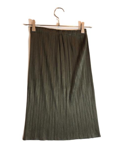 PLEATS PLEASE（プリーツプリーズ）PLEATS PLEASE (プリーツプリーズ) プリーツミディスカート オリーブ サイズ:1の古着・服飾アイテム