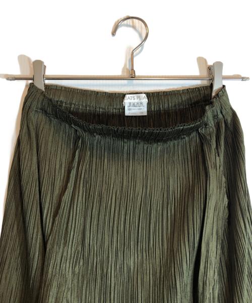 PLEATS PLEASE（プリーツプリーズ）PLEATS PLEASE (プリーツプリーズ) ドレープフリルプリーツスカート オリーブ サイズ:3の古着・服飾アイテム