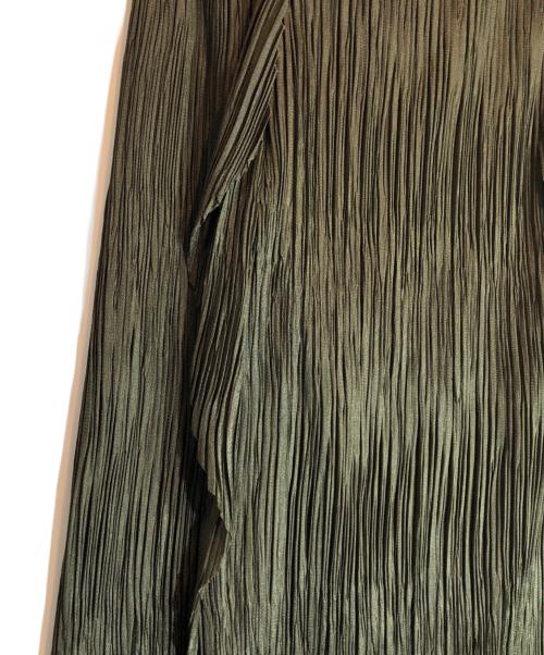 PLEATS PLEASE（プリーツプリーズ）PLEATS PLEASE (プリーツプリーズ) ドレープフリルプリーツスカート オリーブ サイズ:3の古着・服飾アイテム