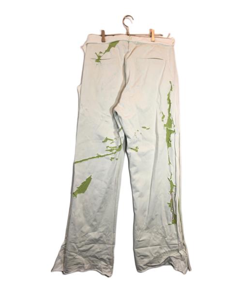 DIESEL（ディーゼル）DIESEL (ディーゼル) 22AWP-MARTAINOFFダメージ加工ワイドスウェットパンツ ホワイト×グリーン サイズ:XLの古着・服飾アイテム