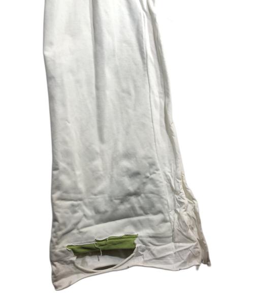 DIESEL（ディーゼル）DIESEL (ディーゼル) 22AWP-MARTAINOFFダメージ加工ワイドスウェットパンツ ホワイト×グリーン サイズ:XLの古着・服飾アイテム