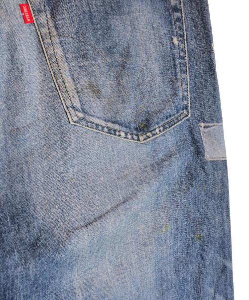 Hysteric Glamour（ヒステリックグラマー）Hysteric Glamour (ヒステリックグラマー) スタッズダメージワッペンデニム転写ストレッチパンツ インディゴ サイズ:Lの古着・服飾アイテム