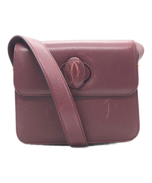 Cartier（カルティエ）Cartier (カルティエ) マストライン ターンロック ショルダーバッグ ボルドーの古着・服飾アイテム