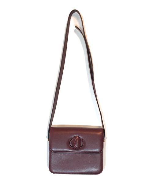 Cartier（カルティエ）Cartier (カルティエ) マストライン ターンロック ショルダーバッグ ボルドーの古着・服飾アイテム