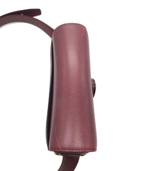 Cartier（カルティエ）Cartier (カルティエ) マストライン ターンロック ショルダーバッグ ボルドーの古着・服飾アイテム