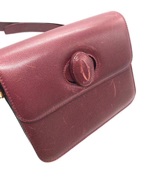 Cartier（カルティエ）Cartier (カルティエ) マストライン ターンロック ショルダーバッグ ボルドーの古着・服飾アイテム