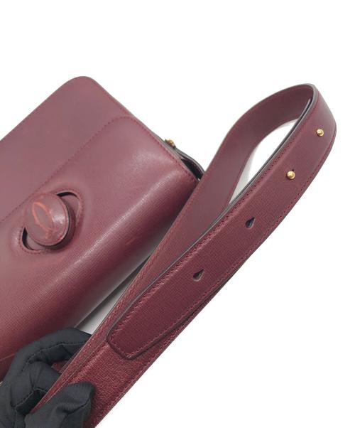Cartier（カルティエ）Cartier (カルティエ) マストライン ターンロック ショルダーバッグ ボルドーの古着・服飾アイテム