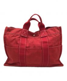 HERMES（エルメス）の古着「ドーヴィルMMキャンバストートバッグ」｜レッド