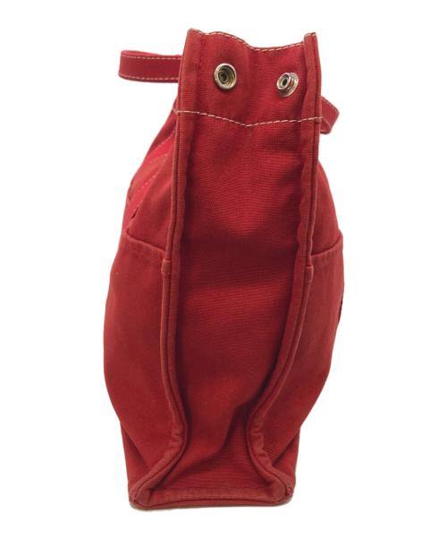 HERMES（エルメス）HERMES (エルメス) ドーヴィルMMキャンバストートバッグ レッドの古着・服飾アイテム