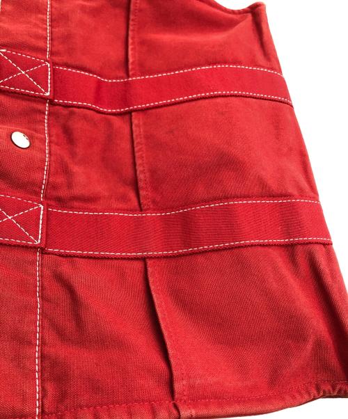 HERMES（エルメス）HERMES (エルメス) ドーヴィルMMキャンバストートバッグ レッドの古着・服飾アイテム