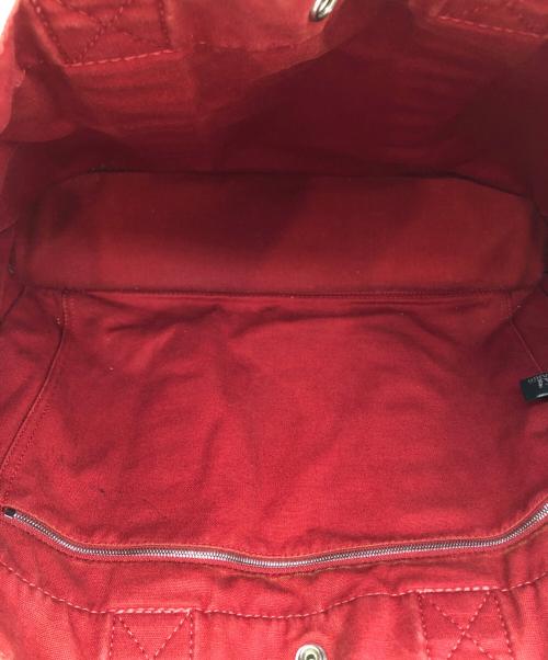 HERMES（エルメス）HERMES (エルメス) ドーヴィルMMキャンバストートバッグ レッドの古着・服飾アイテム