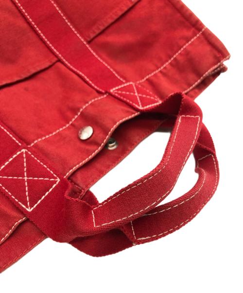 HERMES（エルメス）HERMES (エルメス) ドーヴィルMMキャンバストートバッグ レッドの古着・服飾アイテム