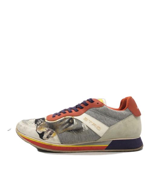 ETRO（エトロ）ETRO (エトロ) タイガーペイントローカットスニーカー グレー サイズ:40の古着・服飾アイテム