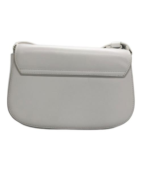 DIESEL（ディーゼル）DIESEL (ディーゼル) Dメタルロゴ 1DR レザーショルダーバッグ ホワイトの古着・服飾アイテム