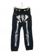 KAPITALキャピタル）の古着「Bone Print Sweatpants」｜ブラック