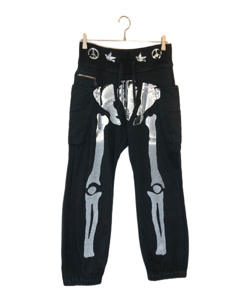 KAPITAL（キャピタル）KAPITAL (キャピタル) Bone Print Sweatpants ブラック サイズ:SIZE 1の古着・服飾アイテム