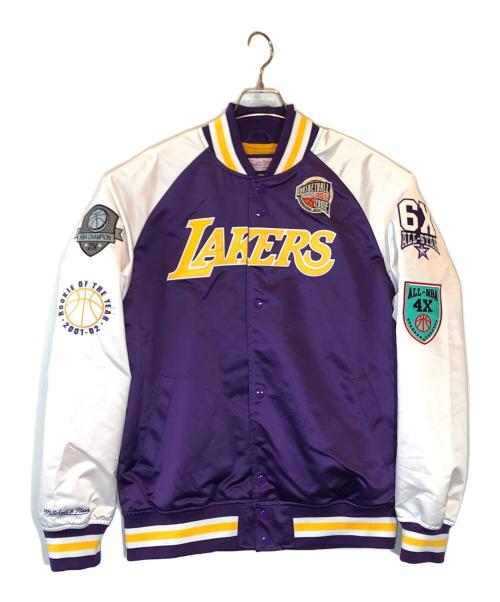MITCHELL & NESS（ミッチェルアンドネス）MITCHELL & NESS (ミッチェルアンドネス) HOF N&N Satin Jacket Los Angeles Lakers Pau Gasol Roxa パープル サイズ:SIZE Lの古着・服飾アイテム