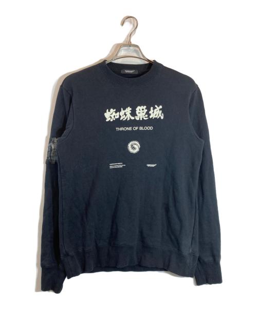 UNDERCOVER（アンダーカバー）UNDERCOVER (アンダーカバー) 蜘蛛巣城 ムカデ刺繍 クルーネックスウェット ブラック サイズ:２の古着・服飾アイテム