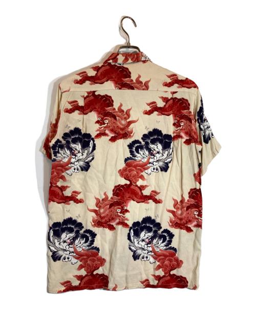 Sun Surf（サンサーフ）Sun Surf (サンサーフ) 唐獅子牡丹アロハシャツ ベージュ サイズ:Mの古着・服飾アイテム