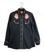 H BAR Cエイチバーシー）の古着「刺繍入りウエスタンシャツ」｜ブラック