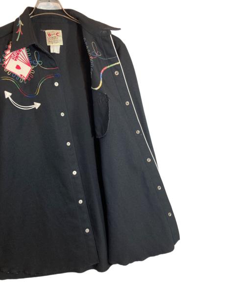 H BAR C（エイチバーシー）H BAR C (エイチバーシー) 刺繍入りウエスタンシャツ ブラック サイズ:無しの古着・服飾アイテム