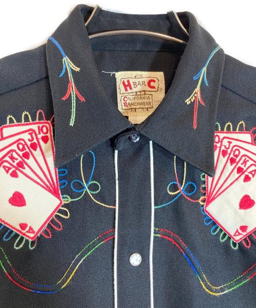 H BAR C（エイチバーシー）H BAR C (エイチバーシー) 刺繍入りウエスタンシャツ ブラック サイズ:無しの古着・服飾アイテム