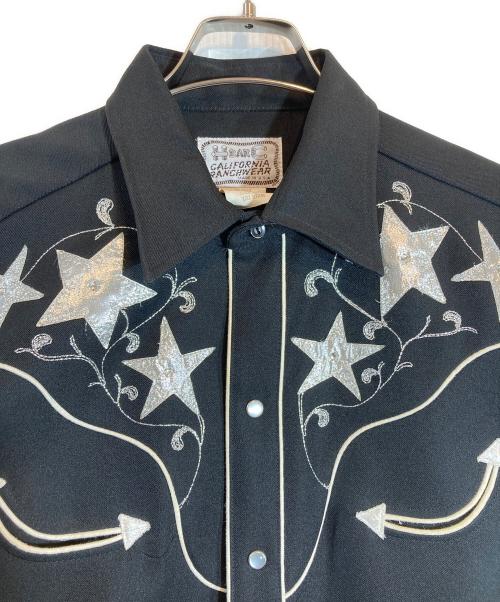 H BAR C（エイチバーシー）H BAR C (エイチバーシー) 刺繍入りウエスタンシャツ ブラック サイズ:15 1/2の古着・服飾アイテム