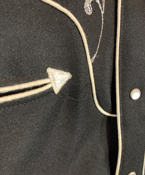 H BAR C（エイチバーシー）H BAR C (エイチバーシー) 刺繍入りウエスタンシャツ ブラック サイズ:15 1/2の古着・服飾アイテム