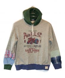 POLO RALPH LAUREN（ポロ・ラルフローレン）の古着「パッチワークパーカー」｜グレー