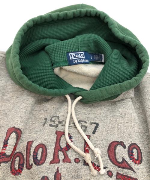 POLO RALPH LAUREN（ポロ・ラルフローレン）POLO RALPH LAUREN (ポロ・ラルフローレン) パッチワークパーカー グレー サイズ:SIZE Lの古着・服飾アイテム